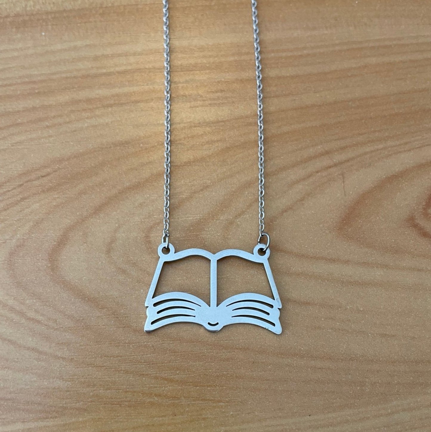 open book necklace