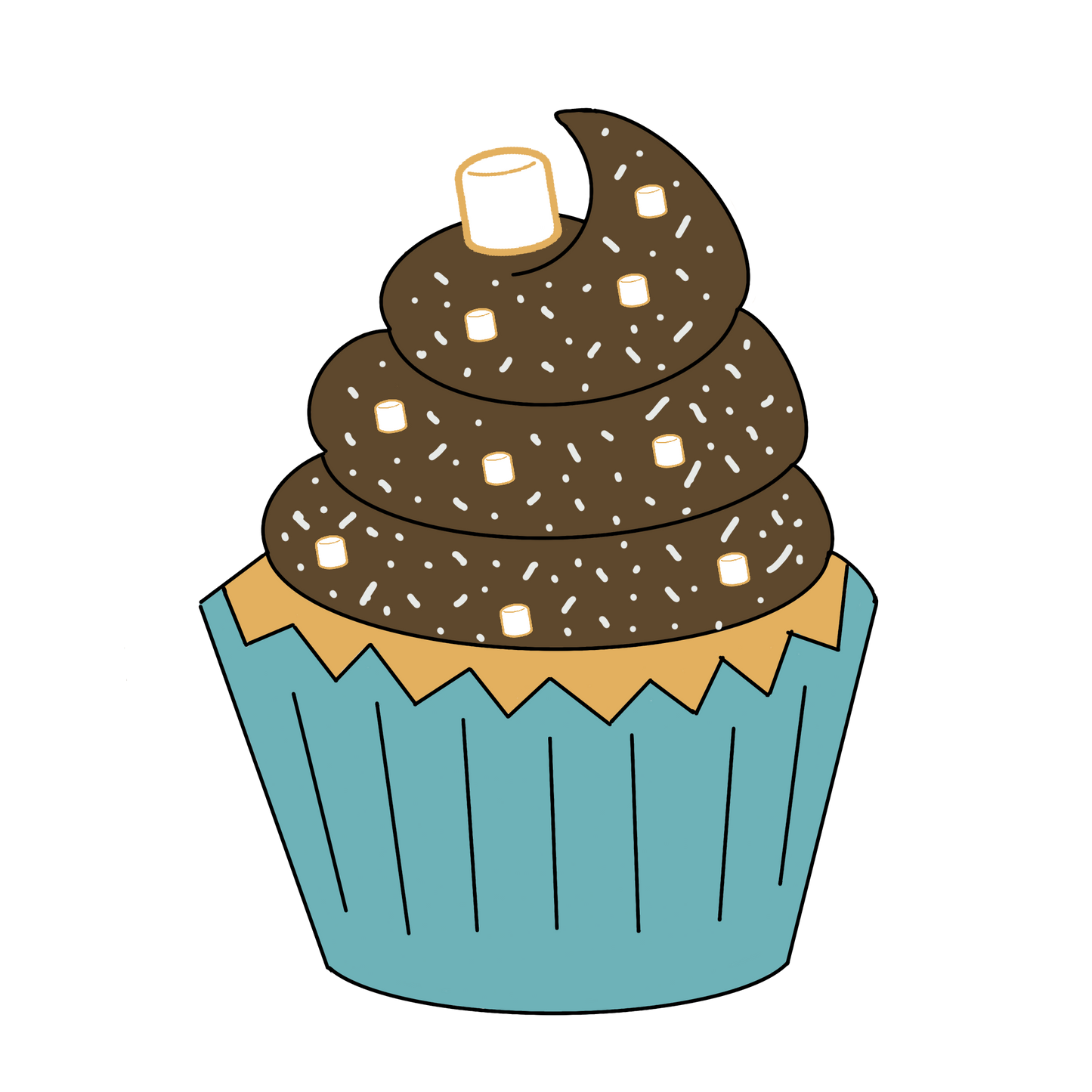 Hot Chocolate cupcake sticker
