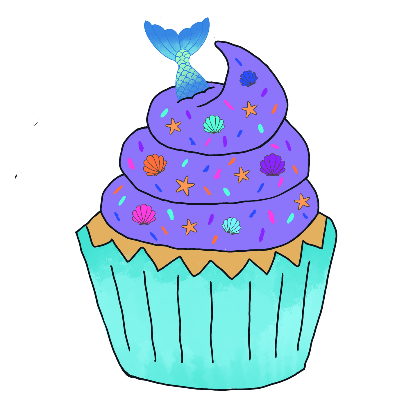 Mermaid Cupcake button