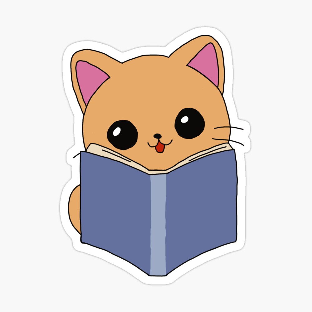Abi reading a book sticker