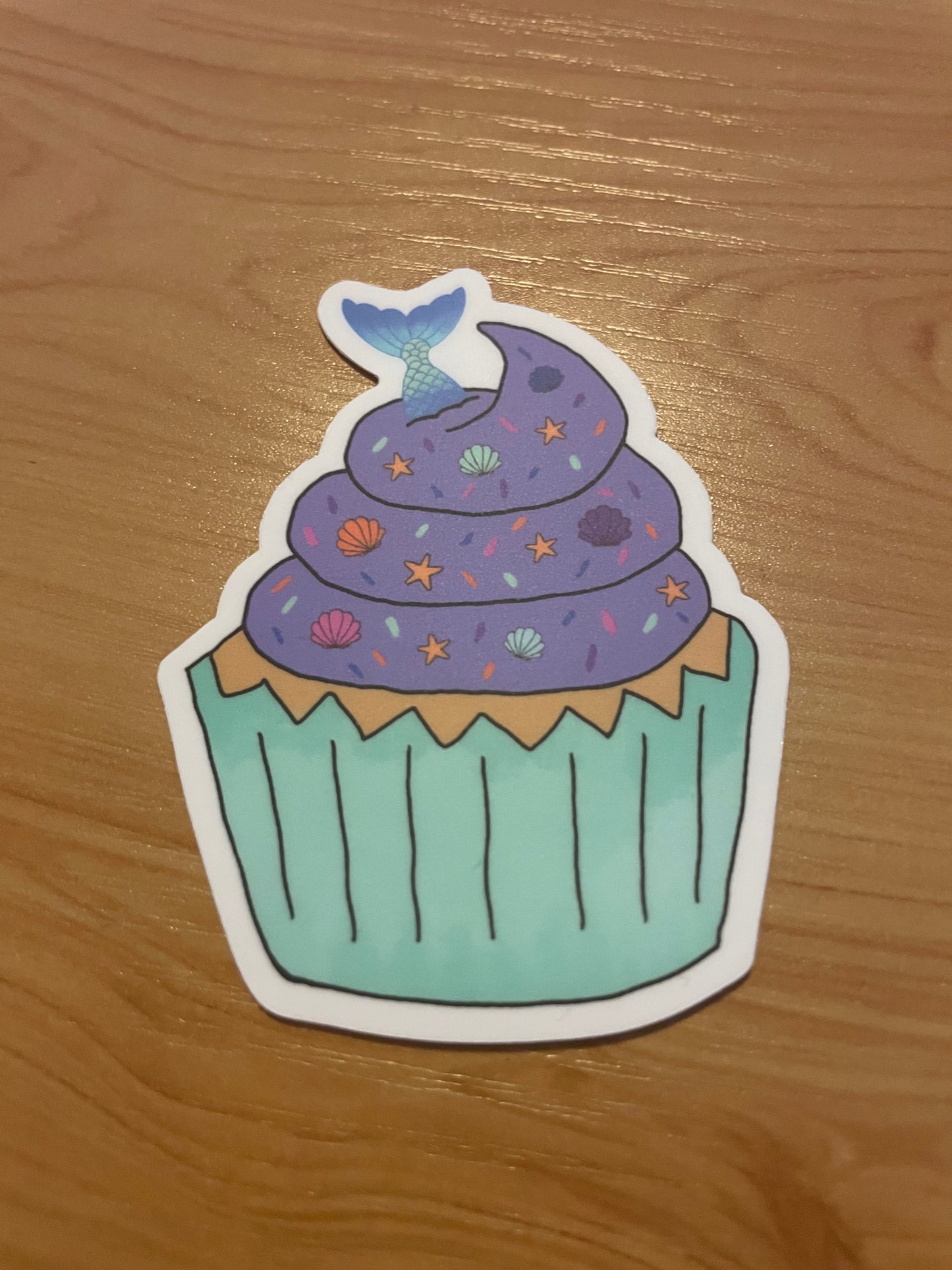 Mermaid cupcake stickers