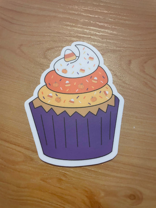 Candy corn cupcake sticker