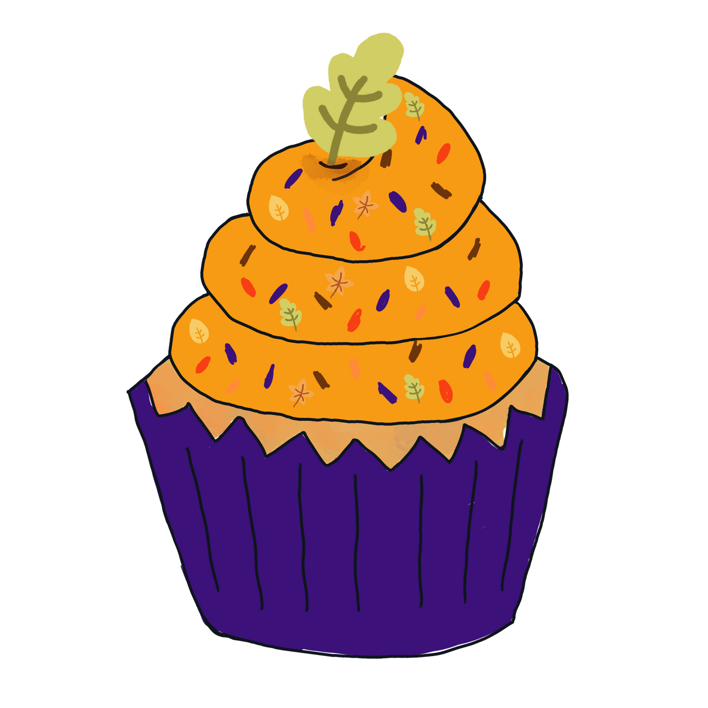 Fall / Autumn cupcake sticker