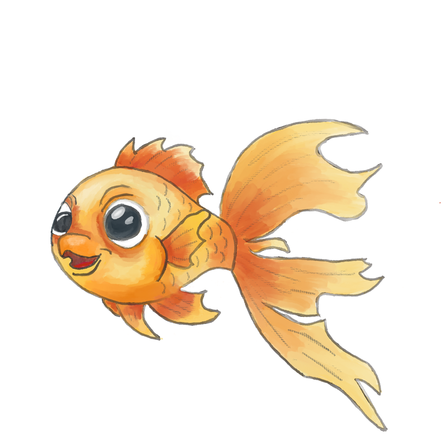 Little gold fishy sticker