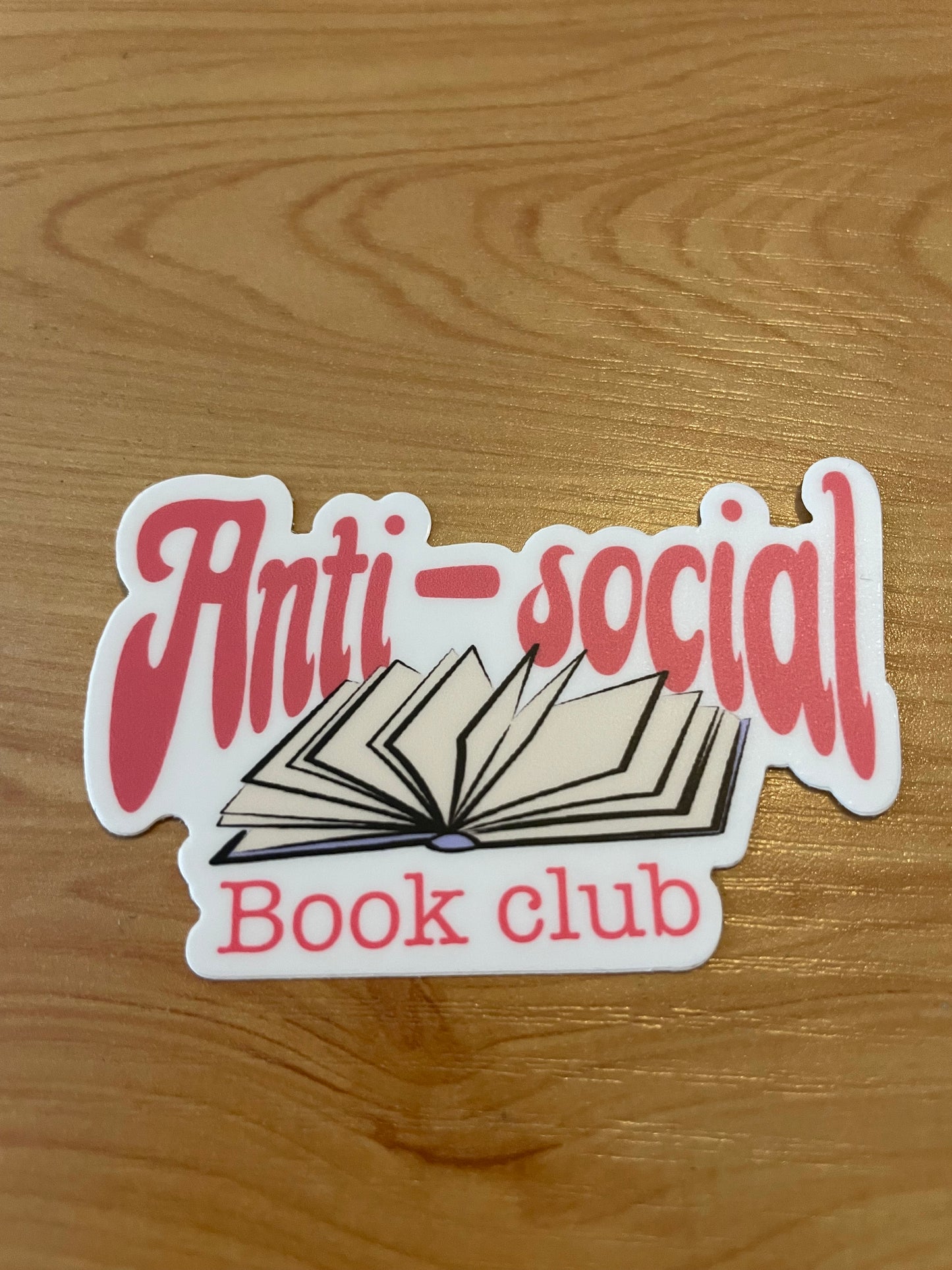 Antisocial book club sticker