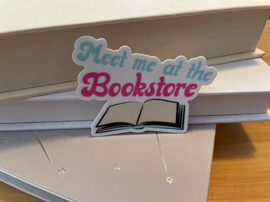 Meet me at the bookstore sticker