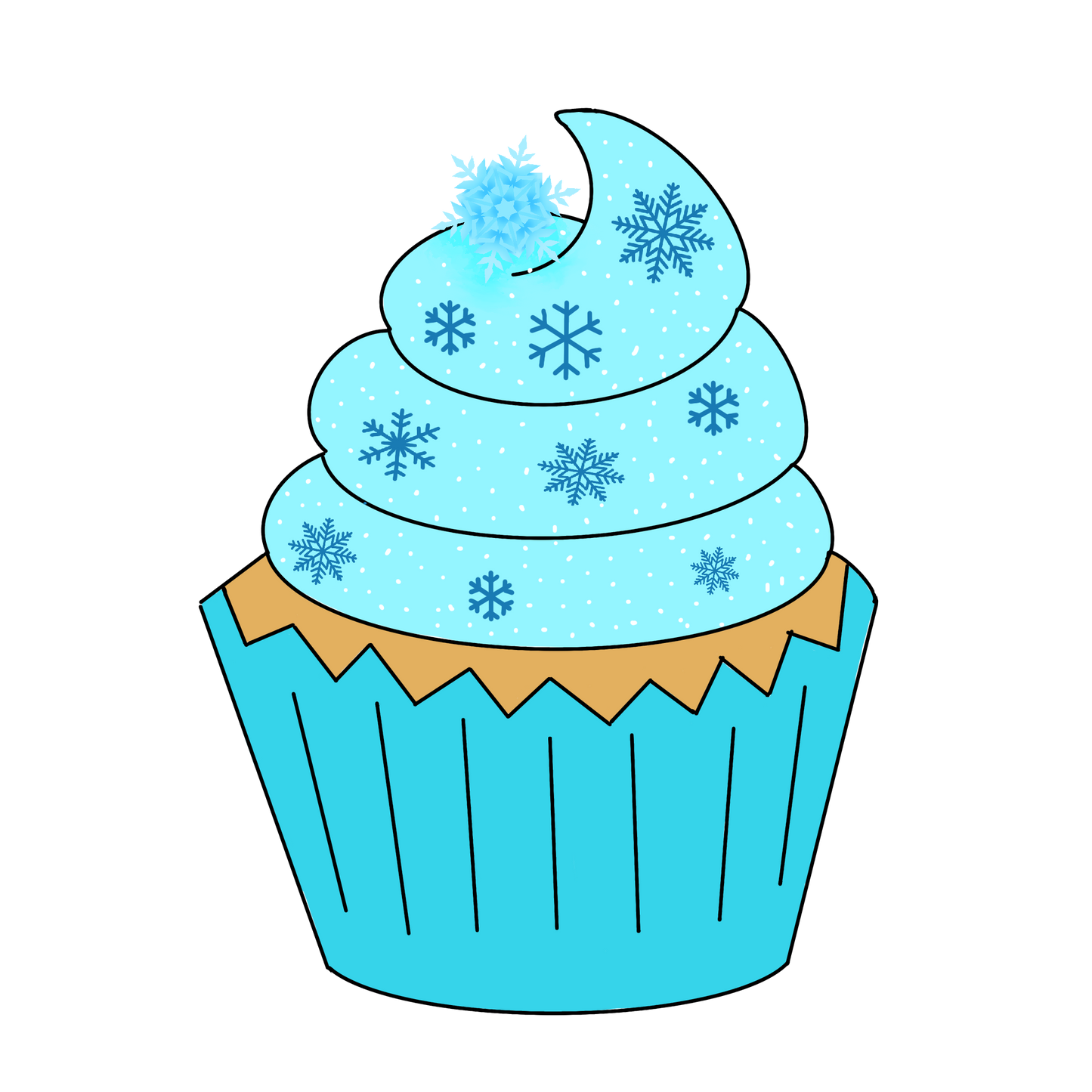 Winter snow flurry cupcake sticker