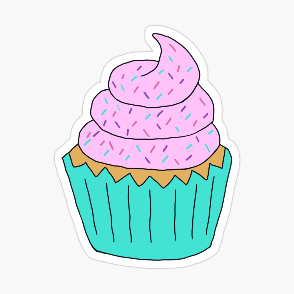 Cupcake die cut sticker